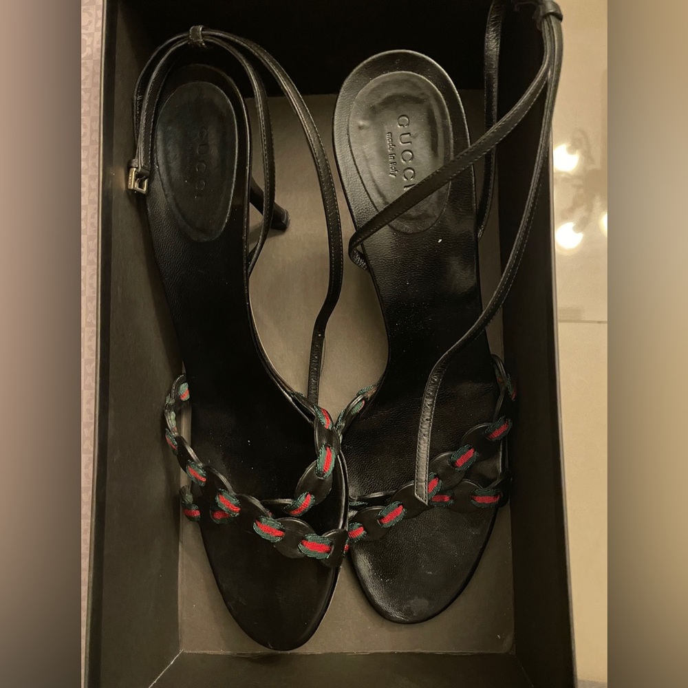 Vintage Gucci sandals, black and red - Picture 5 of 5